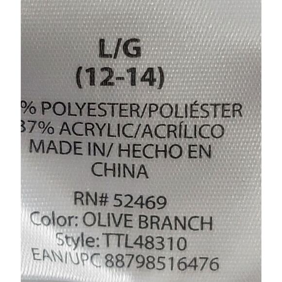 Time And Tru Green Olive Branch Cable Knit Sweater Large Lightweight Soft - Picture 4 of 6